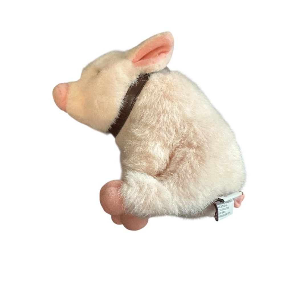 Plush Pig Toy for Small Pets - Cream and Pink - Picture 4 of 5
